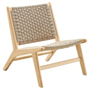 Saoirse Woven Rope Wood Accent Lounge Chair By Modway - EEI-6543 - Natural Natural