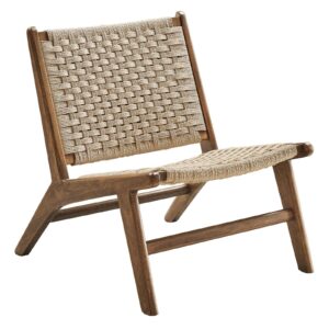 Saoirse Woven Rope Wood Accent Lounge Chair By Modway - EEI-6543 - Walnut Natural