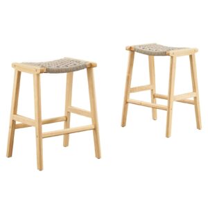 Saoirse Woven Rope Wood Counter Stool - Set of 2 By Modway - EEI-6548 - Natural Natural
