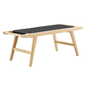 Saoirse 47" Wove Rope Wood Bench By Modway - EEI-6552 - Natural Black