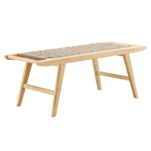 Saoirse 47" Wove Rope Wood Bench By Modway - EEI-6552 - Natural Natural