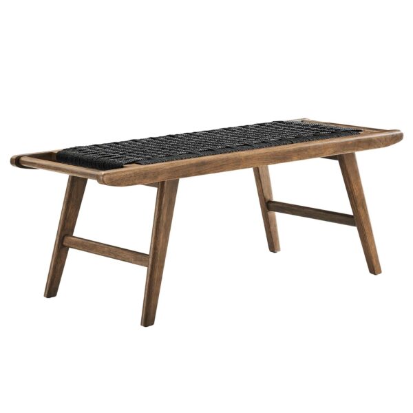 Saoirse 47" Wove Rope Wood Bench By Modway - EEI-6552 - Walnut Black
