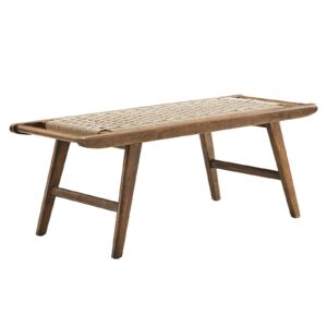 Saoirse 47" Wove Rope Wood Bench By Modway - EEI-6552 - Walnut Natural