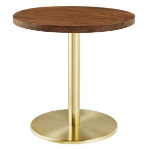Viva Round Acacia Wood Side Table By Modway - EEI-6610 - Brass Light Oak