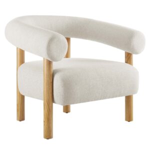 Sable Upholstered Fabric Armchair By Modway - EEI-6689 - Ivory Natural