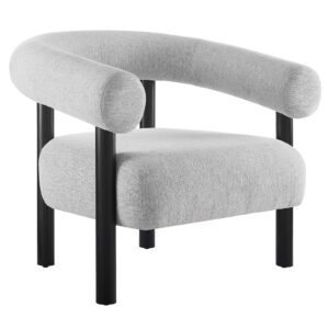 Sable Upholstered Fabric Armchair By Modway - EEI-6689 - Light Gray Black