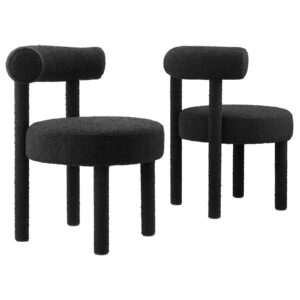 Toulouse Boucle Fabric Dining Chair - Set of 2 By Modway - EEI-6705 - Black