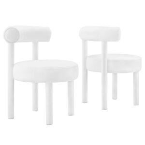 Toulouse Performance Velvet Dining Chair - Set of 2 By Modway - EEI-6706 - White