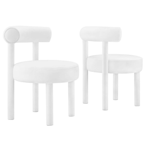 Toulouse Performance Velvet Dining Chair - Set of 2 By Modway - EEI-6706 - White