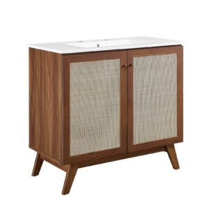 Soma 36” Bathroom Vanity By Modway - EEI-6717 - Walnut White