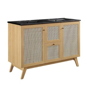 Soma 48” Double Sink Bathroom Vanity By Modway - EEI-6722 - Oak Black
