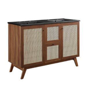Soma 48” Double Sink Bathroom Vanity By Modway - EEI-6722 - Walnut Black