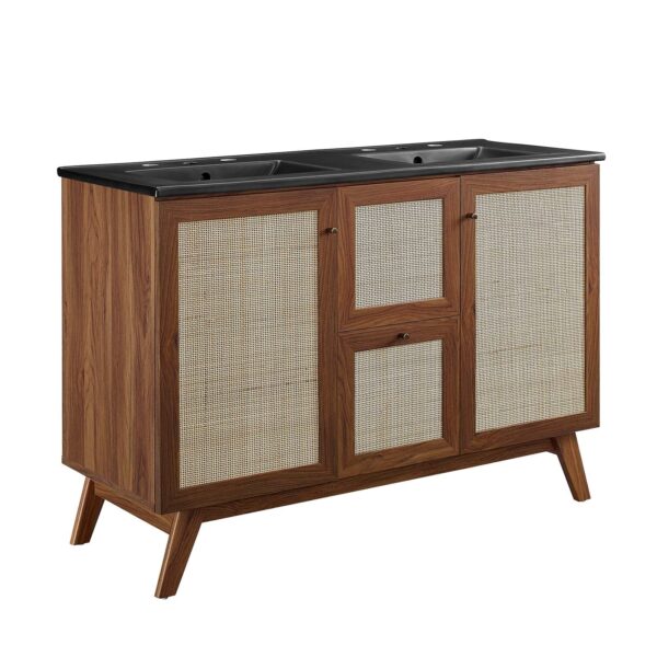Soma 48” Double Sink Bathroom Vanity By Modway - EEI-6722 - Walnut Black