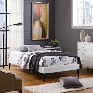 Sherry Twin Vinyl Bed Frame with Round Tapered Legs By Modway - MOD-5581