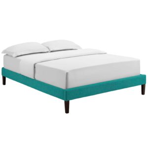 Tessie King Fabric Bed Frame with Squared Tapered Legs By Modway - MOD-5901 - Teal