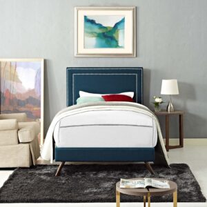Virginia Twin Fabric Platform Bed with Round Splayed Legs By Modway - MOD-5911