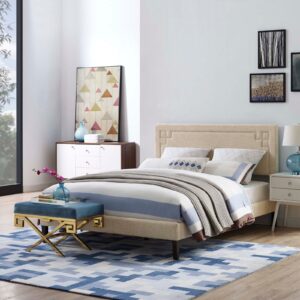 Ruthie Full Fabric Platform Bed with Squared Tapered Legs By Modway - MOD-5937