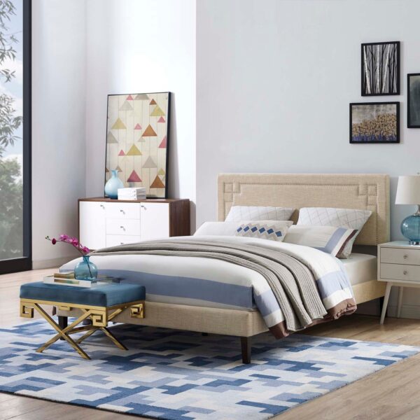 Ruthie Full Fabric Platform Bed with Squared Tapered Legs By Modway - MOD-5937
