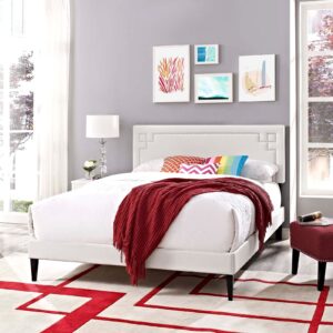 Ruthie Queen Vinyl Platform Bed With Squared Tapered Legs By Modway - MOD-5938
