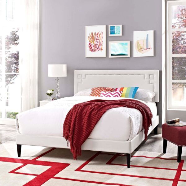 Ruthie Queen Vinyl Platform Bed With Squared Tapered Legs By Modway - MOD-5938