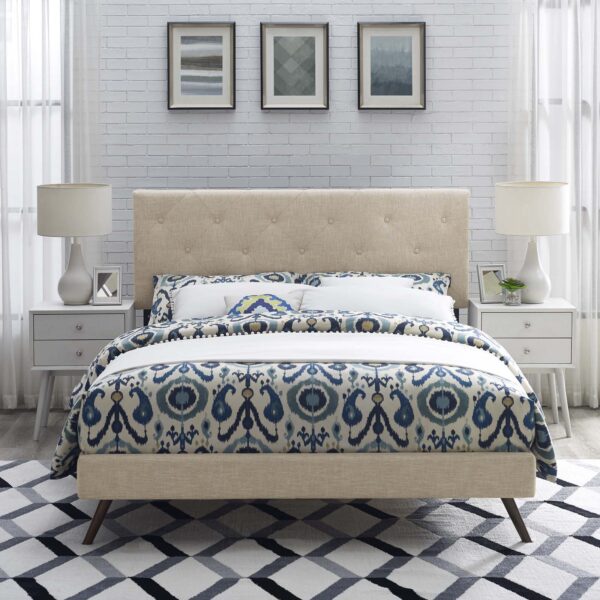 Tarah Full Fabric Platform Bed with Round Splayed Legs By Modway - MOD-5977