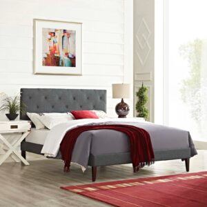 Tarah King Fabric Platform Bed with Squared Tapered Legs By Modway - MOD-5989
