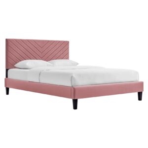 Roxanne Performance Velvet Queen Platform Bed By Modway - MOD-6285 - Dusty Rose