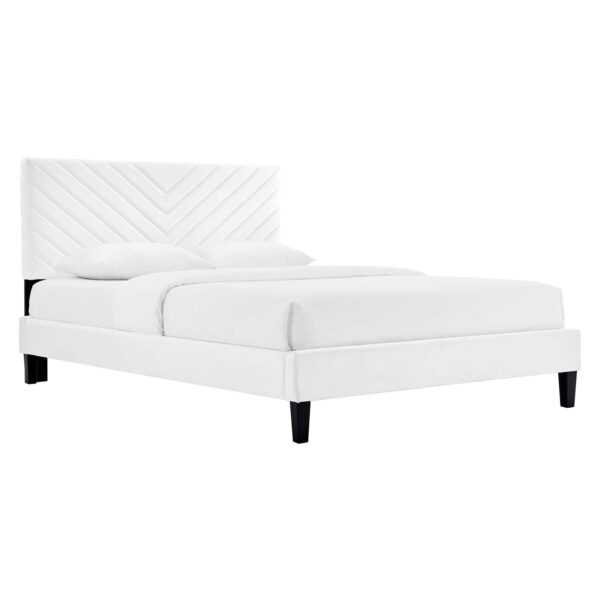 Roxanne Performance Velvet Queen Platform Bed By Modway - MOD-6285 - White
