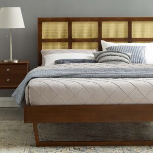 Sidney Cane and Wood Full Platform Bed With Angular Legs By Modway - MOD-6371