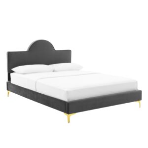 Sunny Performance Velvet Queen Bed By Modway - MOD-6516 - Charcoal