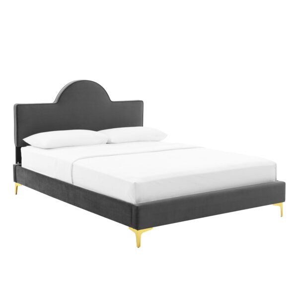Sunny Performance Velvet Queen Bed By Modway - MOD-6516 - Charcoal