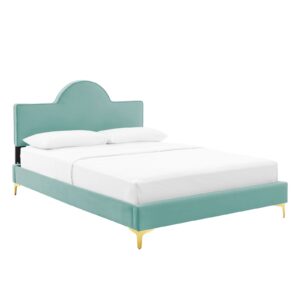 Sunny Performance Velvet Queen Bed By Modway - MOD-6516 - Mint