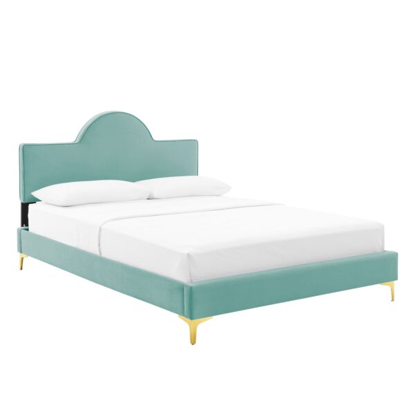 Sunny Performance Velvet Queen Bed By Modway - MOD-6516 - Mint