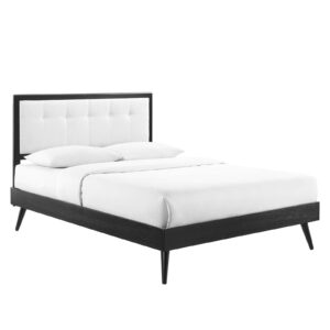 Willow Full Wood Platform Bed With Splayed Legs By Modway - MOD-6637 - Black White