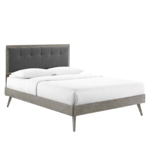 Willow Full Wood Platform Bed With Splayed Legs By Modway - MOD-6637 - Gray Charcoal