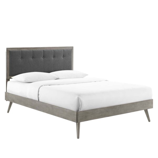 Willow Full Wood Platform Bed With Splayed Legs By Modway - MOD-6637 - Gray Charcoal