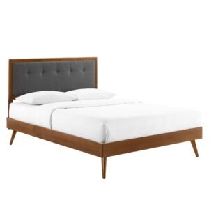 Willow Full Wood Platform Bed With Splayed Legs By Modway - MOD-6637 - Walnut Charcoal