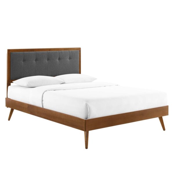 Willow Full Wood Platform Bed With Splayed Legs By Modway - MOD-6637 - Walnut Charcoal
