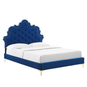 Sasha Button-Tufted Performance Velvet Full Bed By Modway - MOD-6802 - Navy