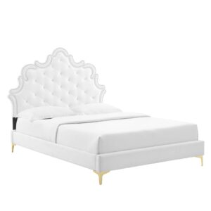 Sasha Button-Tufted Performance Velvet Full Bed By Modway - MOD-6802 - White