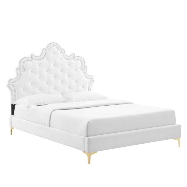Sasha Button-Tufted Performance Velvet Full Bed By Modway - MOD-6802 - White