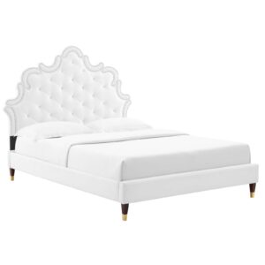 Sasha Button-Tufted Performance Velvet Full Bed By Modway - MOD-6807 - White