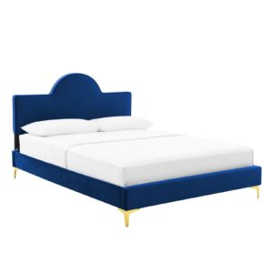 Sunny Performance Velvet Twin Bed By Modway - MOD-7027 - Navy