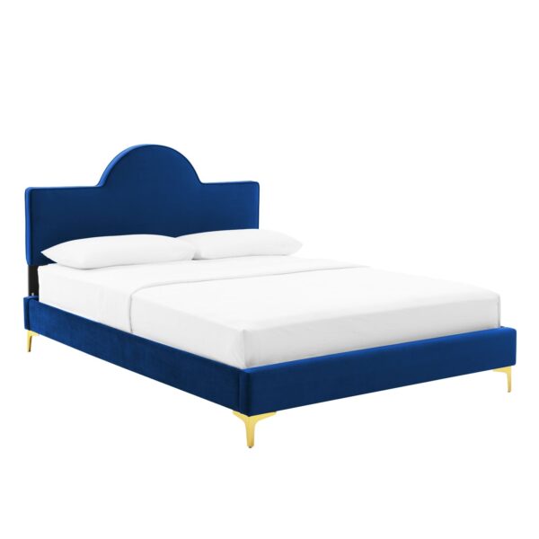 Sunny Performance Velvet Twin Bed By Modway - MOD-7027 - Navy