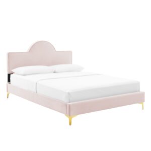 Sunny Performance Velvet Twin Bed By Modway - MOD-7027 - Pink