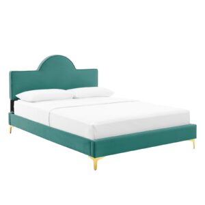 Sunny Performance Velvet Twin Bed By Modway - MOD-7027 - Teal