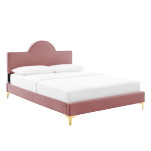 Sunny Performance Velvet King Bed By Modway - MOD-7029 - Dusty Rose