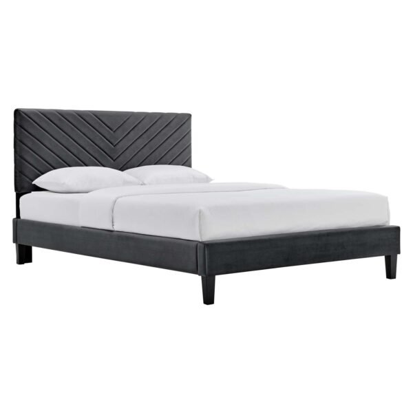 Roxanne Performance Velvet Full Platform Bed By Modway - MOD-7038 - Charcoal