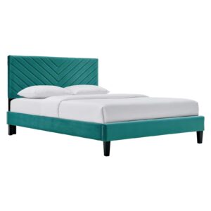Roxanne Performance Velvet Full Platform Bed By Modway - MOD-7038 - Teal