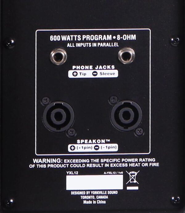 Yorkville YXL12 600 Watt 12" Full Range Active Loudspeaker FOH / Monitor Combo - Image 6